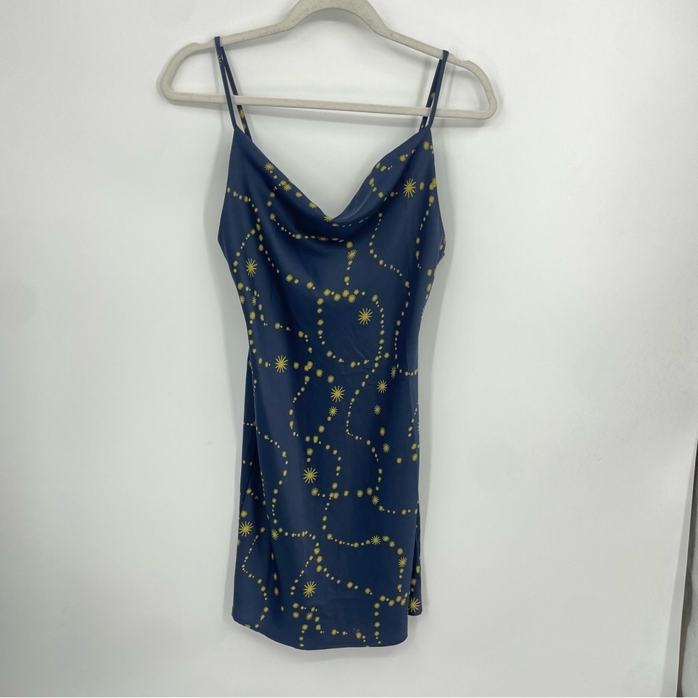 Urban Outfitters Mallory Stars Dress size Sz S blue yellow